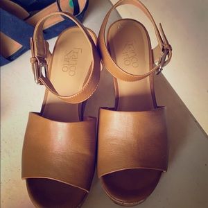 Franco Sarto cork wedge heels sandal good cond